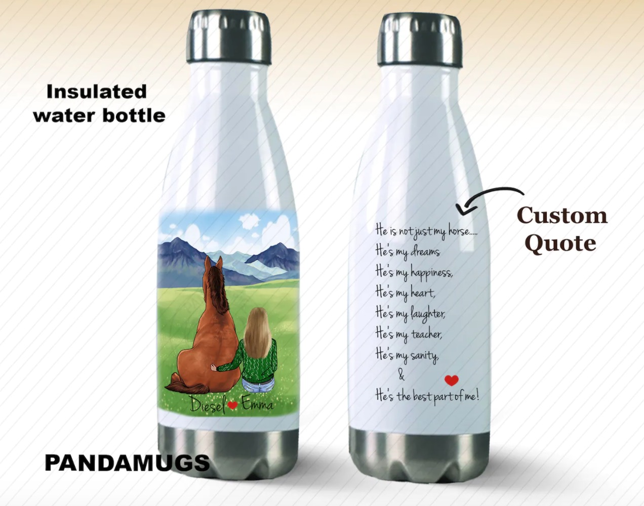 Custom Horse Water Bottle